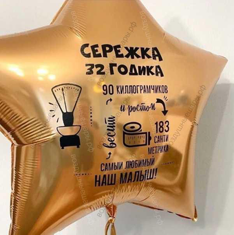 Шар с гелием, звезда с юмором "Смешная метрика для взрослого" 46 см.