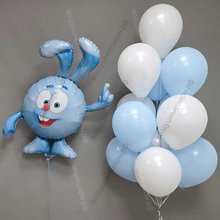 Сет Смешарики Крош с бело голубым букетом