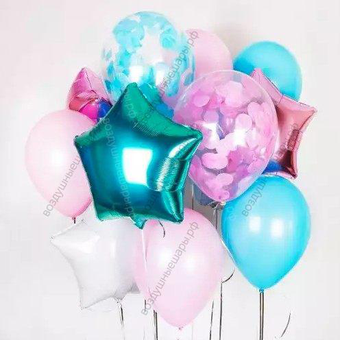 Букет из шаров "Розово-бирюзовый микс"