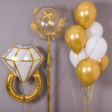 Композиция из шариков на свадьбу с кольцом 