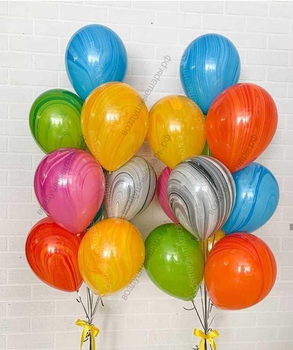 Шары агаты мраморные 12" с гелием