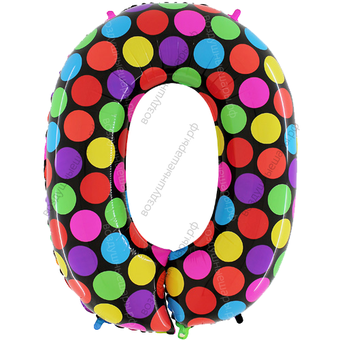 Шары цифры в ГОРОШЕК с гелием