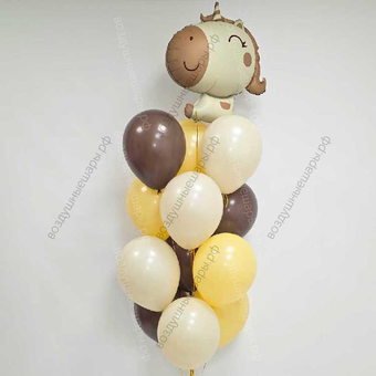 Букет из нежных шаров с Милым Единорожкой