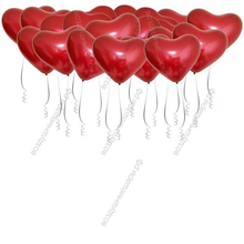 Большие красные сердца с гелием из 20 шаров