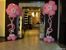 Необычный цветок из гелиевых шаров "Сердечный"