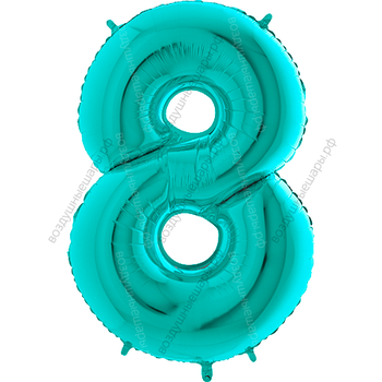 Шары цифры ТИФФАНИ, бирюзовые с гелием