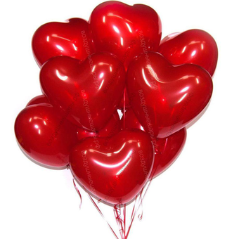 Букет красных сердец больших, 40см