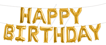 Надпись "Happy Birthday", надутая воздухом