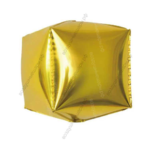 Шар с гелием 3D  Куб, Золото, 51 см.