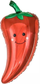 Шар (26''/66 см) Фигура, Перчик Чили, Красный, 1 шт