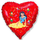 Воздушный шар (18''/46 см) Сердце, Белоснежка и гномы, Красный, 1 шт.