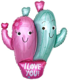 Шар с гелием Влюбленные кактусы, 99 см.