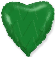 Шар с гелием  Сердце, Зеленый, 46 см.
