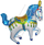 Фольгированный шар (39''/99 см) Фигура, Лошадь ярмарочная, Синий, 1 шт.