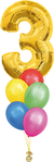 5 шаров и цифра Разноцветный+цифра