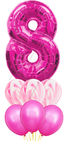 Букет шаров "Розовый агат с восьмеркой" к 8 марта