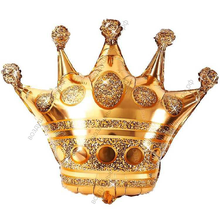Шар с гелием  Фигура, Корона, Золото, 91 см.
