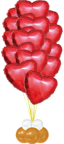 Фонтан из фольгированных сердец (15)