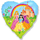 Воздушный шар (18''/46 см) Сердце, Замок принцессы, 1 шт.