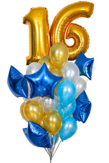 Букет из шаров на День рождения, 16 лет