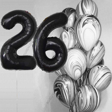 Букет гелиевых шаров агатов на 26 лет Безупречный стиль с черными цифрами