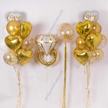 Сет из золотистых шариков "Love" с кольцом