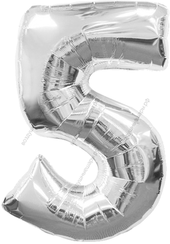 Шары цифры СЕРЕБРО, с гелием