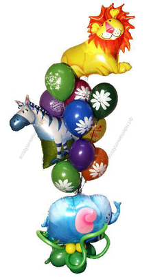 Фонтан из шаров для ребенка  "Зоопарк"