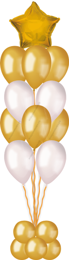 Фонтан из шаров "Пирамидальный со звездой"