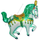 Шар (39''/99 см) Фигура, Лошадь ярмарочная, Зеленый, 1 шт.