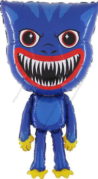 Шар с гелием  Фигура, синий Зубастик, Хаги Ваги, 71 см