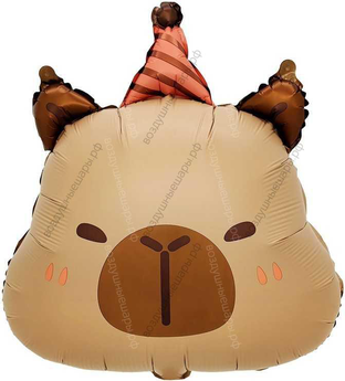 Шар с гелием голова Капибары, (24''/61 см)