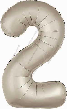 Шары-цифры Кремовый Латте с гелием, 86см