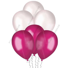 Белые и Бургунди, шары с гелием металлик, 30 см.