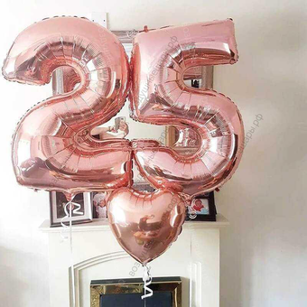 Шары цифры 25 на юбилей для любимой