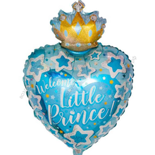 Шар с гелием  Сердце, С Днем Рождения, Маленький Принц, Голубой, 48 см.