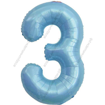 Шарики- цифры Голубые матовые с гелием