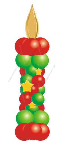 Столбик на Новый год из шаров "Рождественская свеча"