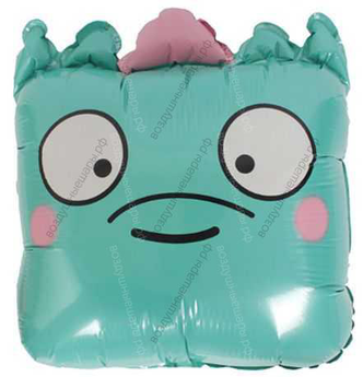 Шар с гелием  Фигура, Голова Квадрат, Зеленый, 51 см.