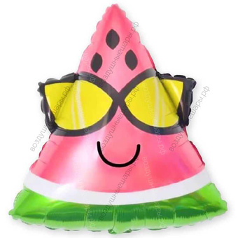 Шар с гелием  Фигура, Долька арбуза в очках, 51 см.