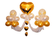 Жемчужные королевские облака (латексный шар или 32" сердце) С золотым сердцем