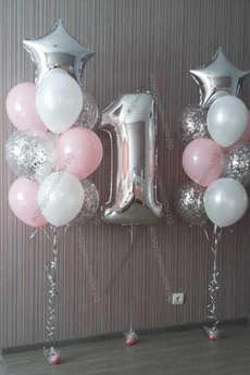 Фонтаны на годик "Розовый кварц" для девочки 