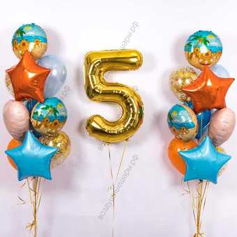 Сет из шаров с капибарами и цифрой на 5 лет