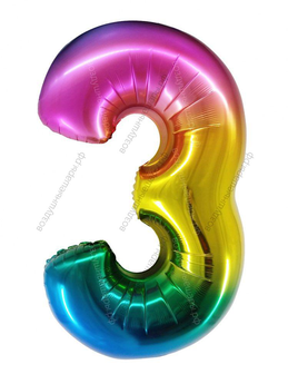 Шары цифры РАДУЖНЫЕ с гелием