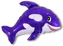Шар с гелием  Фигура, Веселый кит, Фиолетовый, 89 см.