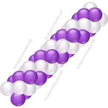 Бело фиолетовая  гирлянда из шаров (классическая)
