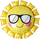 Фигура, Солнце в солнечных очках, Желтый, 31", 79 см.