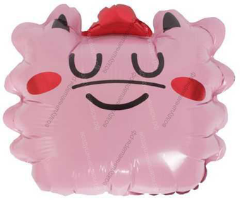 Шар с гелием  Фигура, Голова Квадрат, Розовый, 51 см.