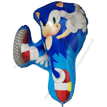 Шар Ежик Соник Бум шагающий синий с гелием, 65 см