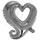 Шар (40''/102 см) Фигура, Цепь сердец, Серебро, 1 шт.